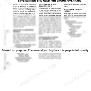 Nissan Diesel Motor Co., Ltd. PE6, PE6T manual page on determining the need for engine overhaul and disassembly judgment.