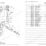 Yanmar 4TNV88-GGE, TNV SERIES exploded view of crankshaft, piston, and flywheel components with parts list table.