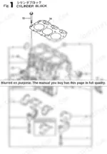 3f24d5bd-b-exploded-view-3 Yanmar 3TNA72L-UTB (YB10-2) cylinder block exploded view showing main bearings, head gasket, and mounting hardware.