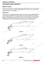 Yanmar ZT370 manual page showing remote controls and power trim operation diagrams for boat vessel positioning.