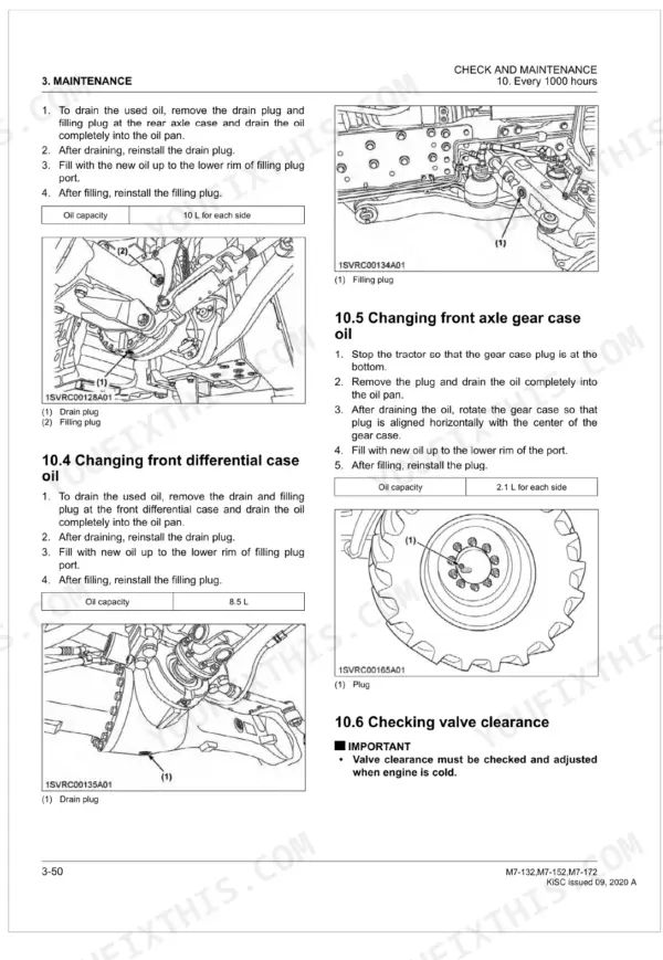 Kubota M7-132 workshop manual - Check and Maintenance