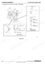 45375380-b-procedures-225 Yanmar ZT350 transom assembly diagram showing gimbal ring bush removal procedure using specialized service tools.