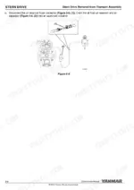 45375380-b-procedures-79 Yanmar ZT350 stern drive removal procedure showing oil reservoir hose connector and air separator drainage diagram.