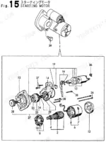 462d4376-b-exploded-view-32 Yanmar 3TNE88-(E)B1(B37-2B) exploded view diagram of the starting motor assembly with numbered component parts list.