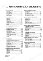 4644a7cd-b-toc-4 Yanmar 4LH series service manual table of contents listing chapters 1 through 9 for engine systems and components.