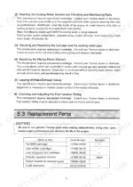 468d2803-b-parts-list-38 Yanmar 6CXM-GTE2 maintenance procedures and replacement parts list table with filter and impeller code numbers.