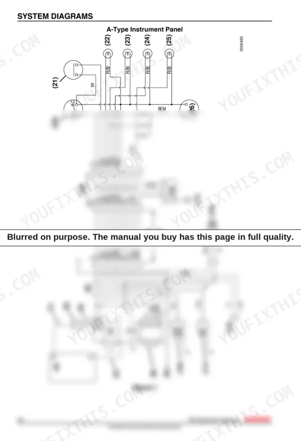 Yanmar SD20 and SD50 A-Type Instrument Panel wiring diagram showing electrical connections and components.