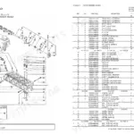 Yanmar 4JH2E, 4JH2-TE, 4JH2-THE, 4JH2-DTE, 4JH2-UTE(B), 4JH2-HTE cylinder head exploded view diagram and parts list table.