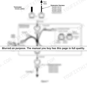 Yanmar YD25 harness installation wiring diagram showing panel, extension harness, accessory power, and fuel tank sensor.