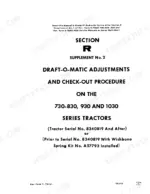 5a4fe9c0-b-page-241 Case 930 Comfort King Section R Supplement 2 Draft-O-Matic adjustments and check-out procedure for 730, 830, 930, 1030 tractors.