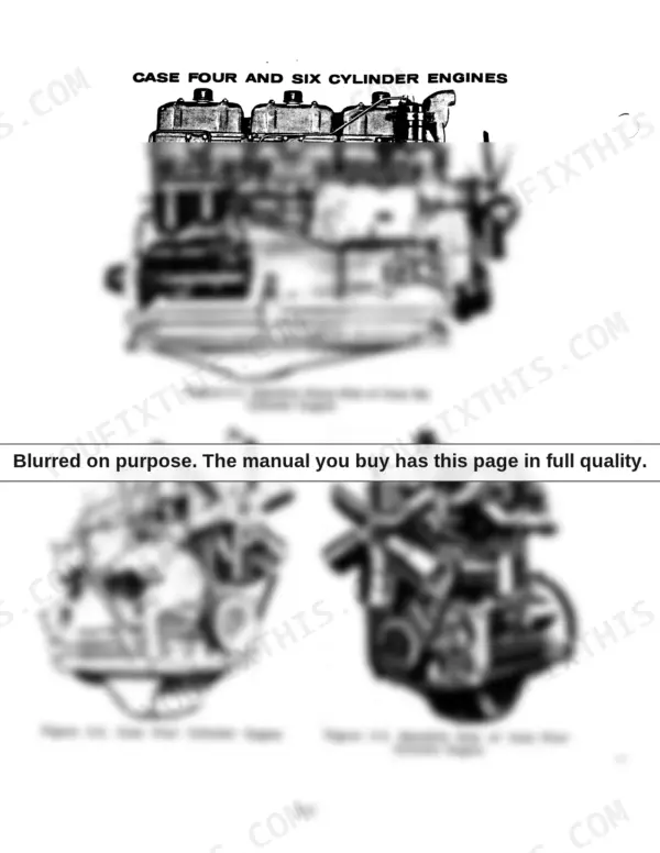 Case 930 Comfort King engine diagrams showing injection pump and manifold sides of four and six cylinder engines.