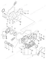 5fb5fa4a-b-page-5 Yanmar 4TNV88-XBV exploded view of the gear case, oil pump components, and oil seal assembly.