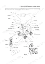 61d909e3-b-exploded-view-15 Yanmar LB446HB and LB446H diagram showing external view and components of the floodlight projector unit.