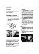 6a5843cc-b-operations-23 Yanmar 6LY(M)-UTE, 6LY(M)-UTEHD, 6LY(M)-STE, 6LY(M)-UTE STE engine starting procedure and low temp starter knob operation.