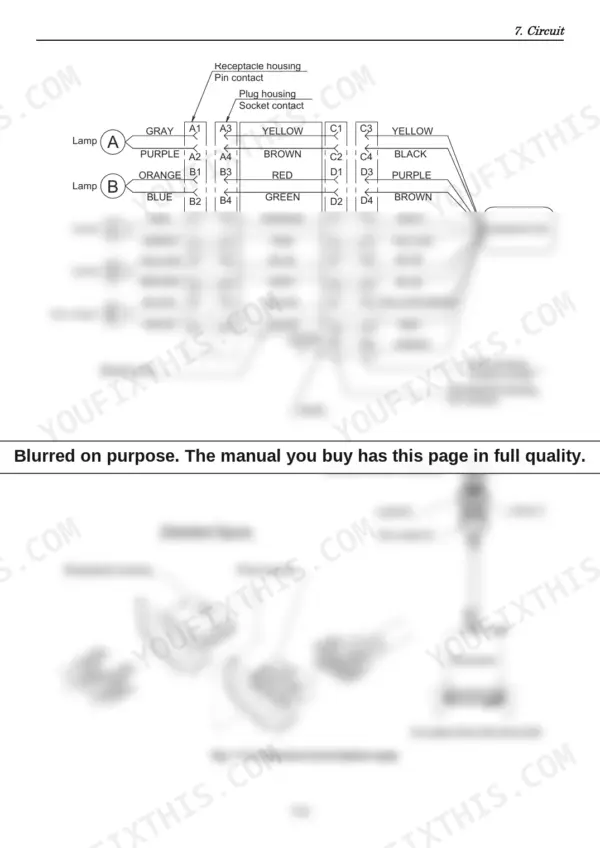 Yanmar Light Boy LB446HB-1, LB446H-1 electrical circuit wiring diagram showing lamp, fan motor, and generator connections.