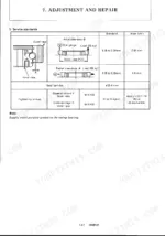 78b354a5-b-clearances-401 Yanmar ViO50-1 swing bearing service standards table showing axial, radial clearance, steel ball diameter, and bolt torque.