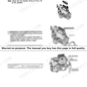 Yanmar ViO50-1 engine fuel injection timing adjustment procedure and pump diagrams showing oval holes and scale marks.