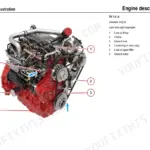 Yanmar B95W Deutz TD 3.6 L4 engine illustration showing right side components and numbered parts list.