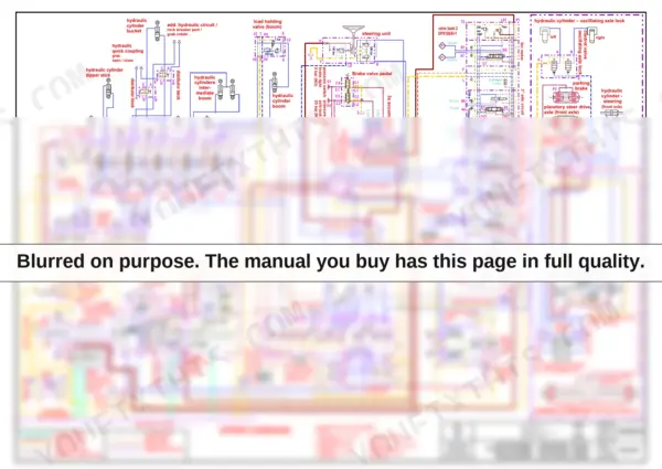 Yanmar B95W hydraulic circuit diagram showing upper carriage and undercarriage systems, pumps, valves, and cylinders.