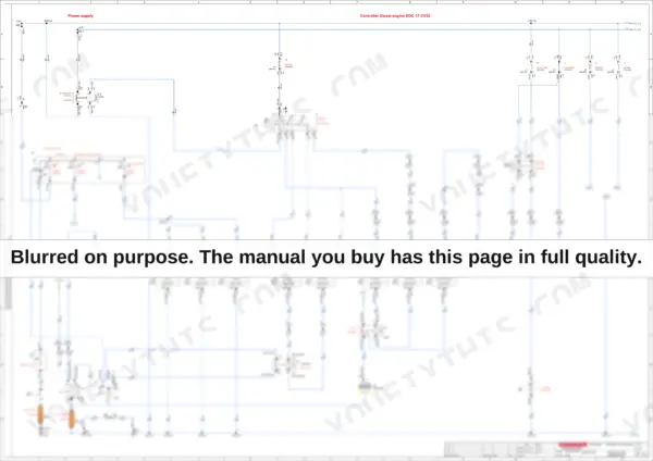 Yanmar B95W wiring diagram for power supply and EDC 17 CV52 diesel engine controller system.
