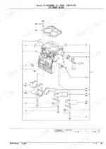 7cb47fc3-b-exploded-view-4 Yanmar 2TNV70-PTB, TB108 exploded view diagram of the engine cylinder block, main bearings, and mounting bolts.