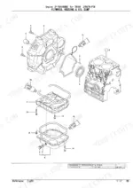 7cb47fc3-b-exploded-view-8 Yanmar 2TNV70-PTB, TB108 exploded view of engine flywheel housing, oil sump, and gasket components.