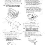 Yanmar ViO35-6A engine service manual showing main bearing cap removal, Plastigage oil clearance measurement, and crankshaft gear removal.