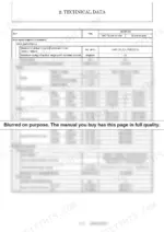 7ce05242-b-specs-20 Yanmar ViO35-6A technical data table showing machine performance, blade specs, contact pressure, mass, and hydraulic system.