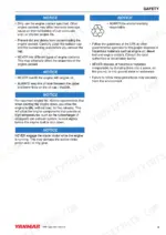 7d408f42-b-safety-31 Yanmar 2TNV70, 3TNV70, 3TNV76, 3TNV82A, 3TNV82A-B, 3TNV84, 3TNV88, 3TNV88-B, 3TNV88-U, 3TNV88-Z, 3TNV84T, 3TNV84T-B, 3TNV84T-Z, 4TNV84, 4TNV88, 4TNV88-B, 4TNV88-U, 4TNV88-Z, 4TNV84T, 4TNV84T-B, 4TNV84T-Z, 4TNV94L, 4TNV98, 4TNV98-Z, 4TNV98-E, 4TNV98T, 4TNV98T-Z, 4TNV106, 4TNV106T safety page listing notices for engine coolant, oil, shutdown, and disposal.