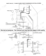 Yanmar YM135(D), YM155(D) power transmission structural diagram showing engine, propeller shaft, one-way clutch, and brakes.