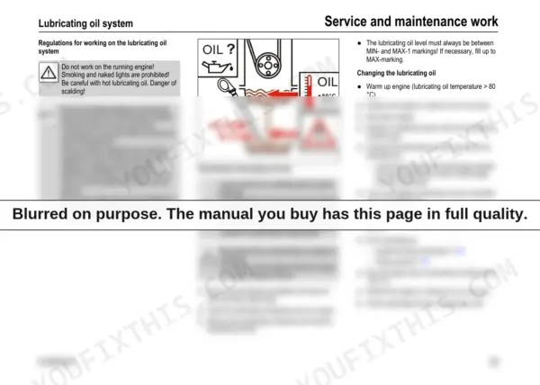 Yanmar B110W, MMB68ENMA00200: Lubricating oil system maintenance, dipstick level check, and oil change procedure.