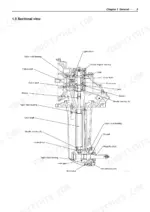 Yanmar SD40, SD50 Series sectional view of saildrive assembly.