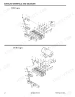 805fccaf-b-exploded-view-20 Yanmar 4TNV98: Exploded view of exhaust manifold and silencer.