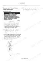 80d8436b-b2-procedures-119 Yanmar SV100-1 engine service manual page showing piston removal procedures, bearing oil clearance, and rod side clearance diagram.