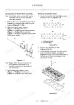80d8436b-b2-procedures-97 Yanmar SV100-1 engine manual: rocker arm disassembly, cylinder head bolt torque sequence, and head removal procedures.