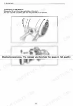8289520f-b-procedures-180 Yanmar 3TNV, 4TNV series starting motor shift lever pin removal procedure and exploded view of gear case components.