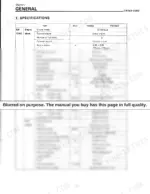 89e825b8-b-specs-9 Yanmar YM169, YM169D engine block and fuel system technical specifications table including bore, stroke, and valve timing.