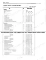 89e825b8-b-torque-16 Yanmar YM169, YM169D service manual table listing engine and tractor tightening torque specifications in ft.lbs and kg-m.