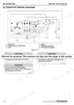89f24802-b-wiring-240 Yanmar 3TNM68, 3TNM72 alternator wiring diagram showing IC regulator, key switch, battery, and charging system cautions.