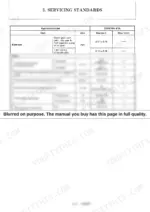 Yanmar B25V service manual table of 3TNE78A-B1A engine gear backlash, pump discharge, and thermostat specifications.