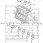 Yanmar 4TNE98-BV, VIO70, 4TNE98-BV(VIO70) exploded view diagram of the cylinder block, main bearings, and bolts.