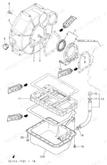 8d63a826-b2-exploded-view-7 Yanmar 3TNE68-EBVB, Y00B6920 exploded view of flywheel housing, oil seal, and oil pan assembly components.