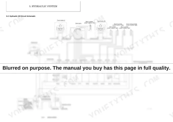 Yanmar SV05-A, SV05-B hydraulic oil circuit schematic showing control valve, cylinders, motors, and relief valve pressures.