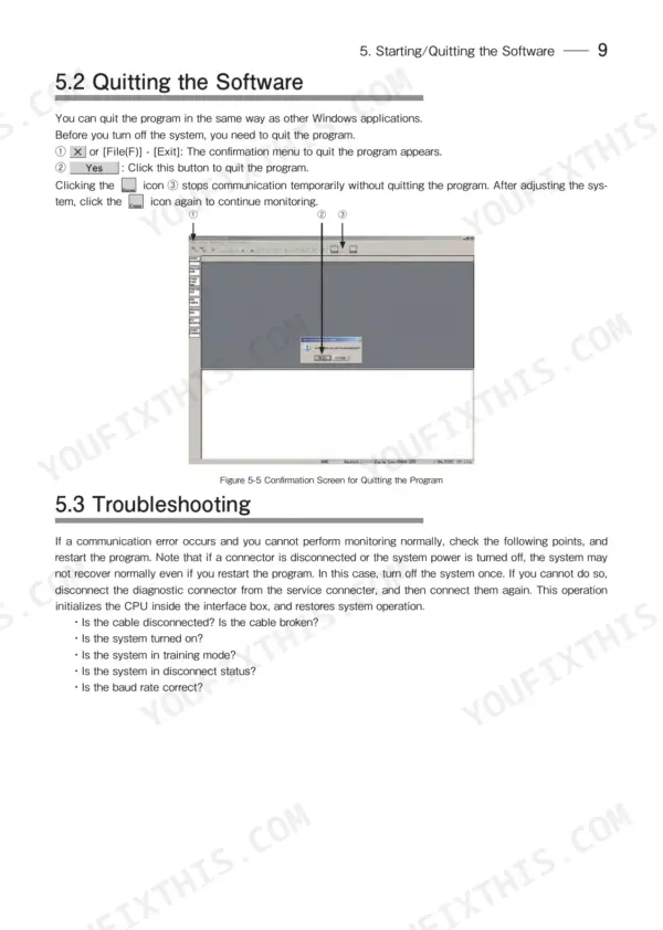 92d83854-b-troubleshooting-13 Yanmar TNV Series Engine Diagnostic Service Tool, software exit and troubleshooting guide