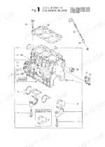 950819d8-b-exploded-view-3 Yanmar 3TNA72L-UB parts catalog page: exploded view diagram of cylinder block and main bearings.