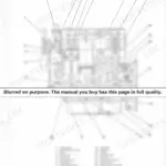 Yanmar 3TN100E, 4TN100E, 4TN100TE, TN 100 series engine cross-sectional view diagram with numbered component parts list.