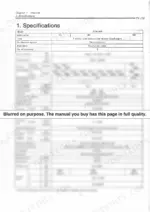 9640329f-b-specs-6 Yanmar 3TN100E, 4TN100E, 4TN100TE, TN 100 series engine specifications table including bore, stroke, and displacement.