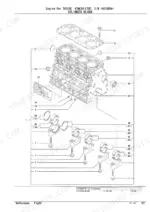 9656ebb0-b-exploded-view-4 Yanmar 4TNE88-ETBC, TB150C, 4TNV88-QTBC exploded view of cylinder block, main bearings, and head gasket components.