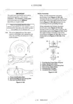 Yanmar ViO80 engine service manual: Piston and connecting rod assembly orientation diagrams and installation procedures.
