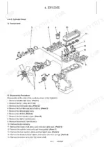 9a70ac78-b-exploded-view-95 Yanmar SV100 engine cylinder head exploded view diagram and disassembly procedure steps for maintenance.